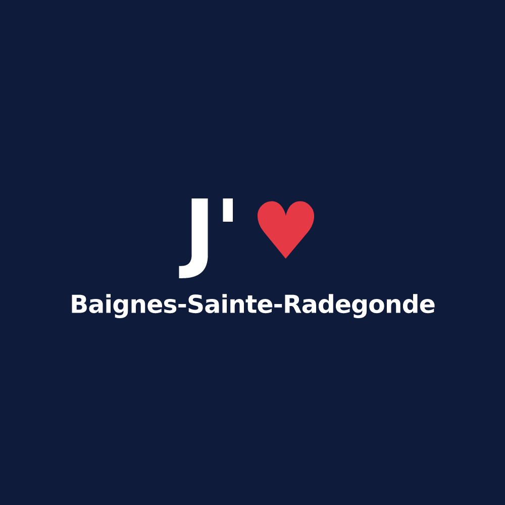 T-shirt personnalisé Baignes-Sainte-Radegonde — design J'aime Baignes-Sainte-Radegonde