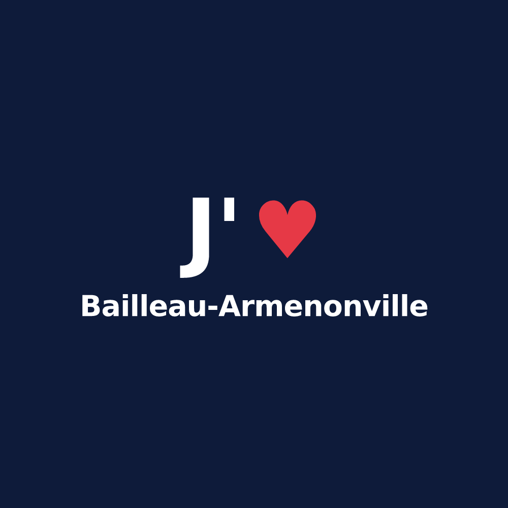 T-shirt personnalisé Bailleau-Armenonville — design J'aime Bailleau-Armenonville