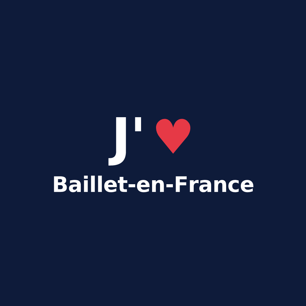 T-shirt personnalisé Baillet-en-France — design J'aime Baillet-en-France