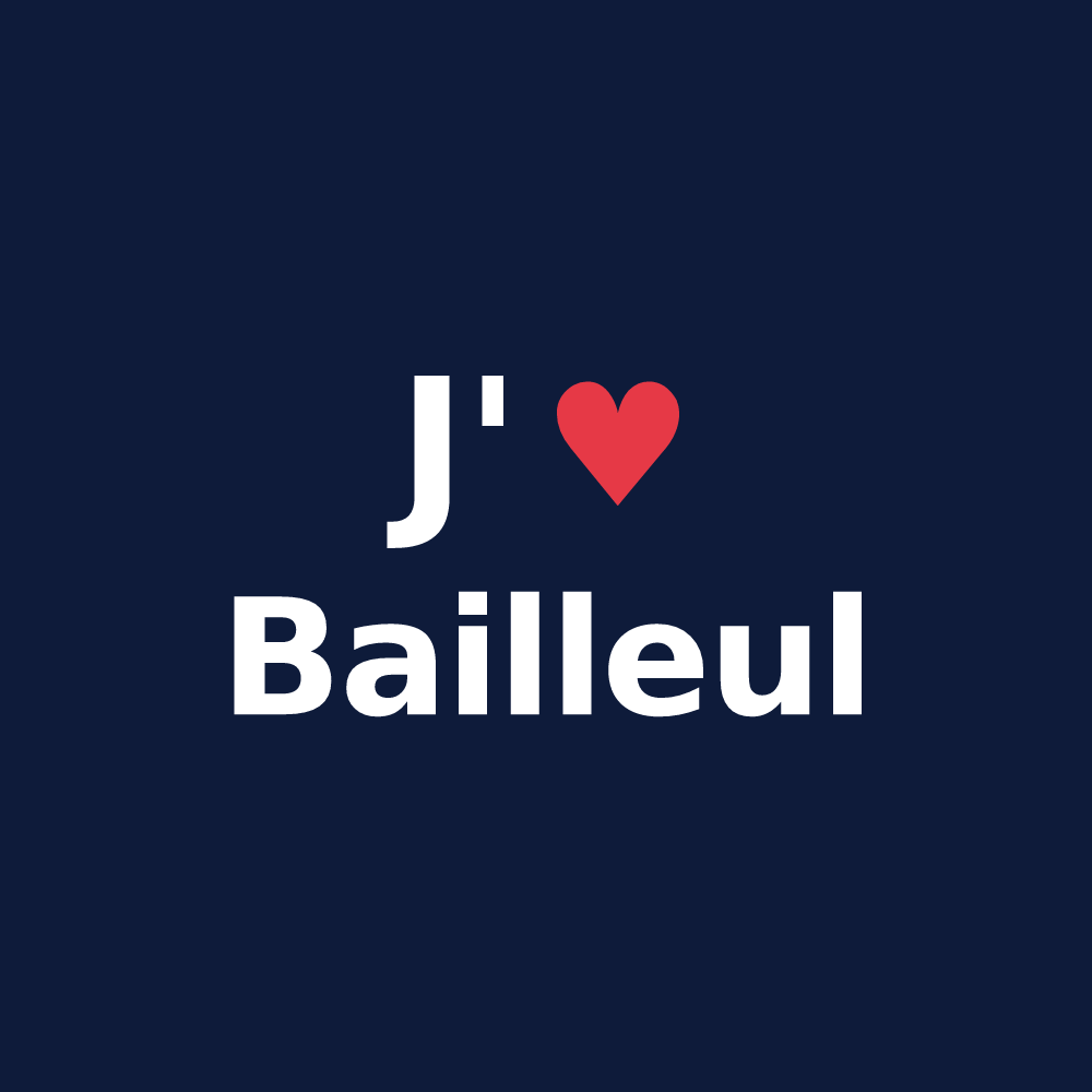 T-shirt personnalisé Bailleul — design J'aime Bailleul