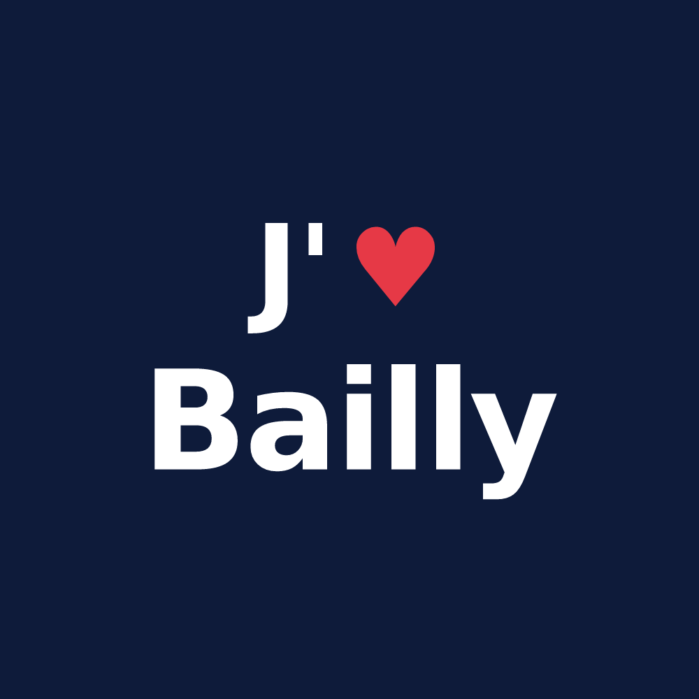 T-shirt personnalisé Bailly — design J'aime Bailly