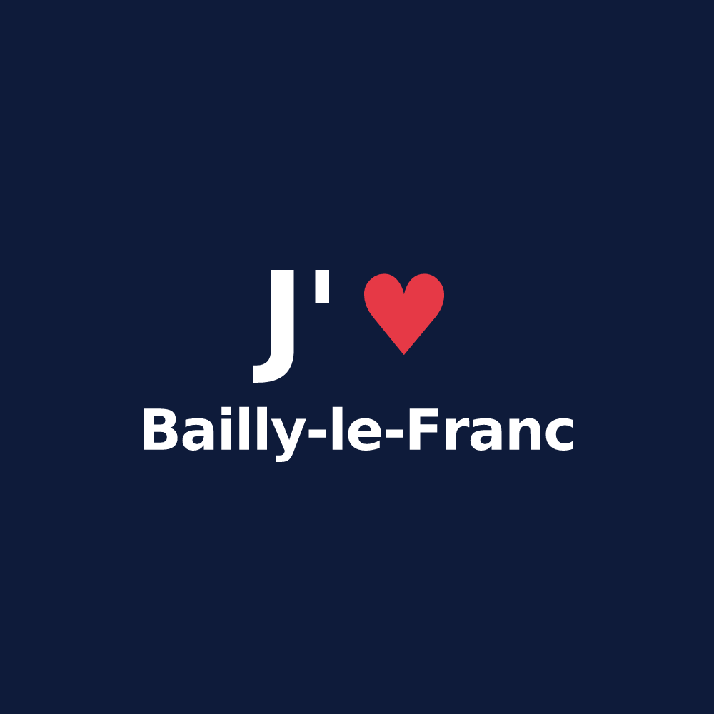 T-shirt personnalisé Bailly-le-Franc — design J'aime Bailly-le-Franc