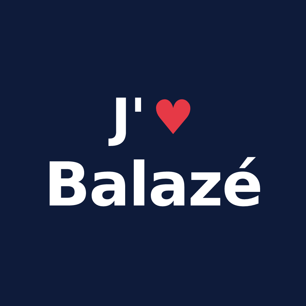 T-shirt personnalisé Balazé — design J'aime Balazé