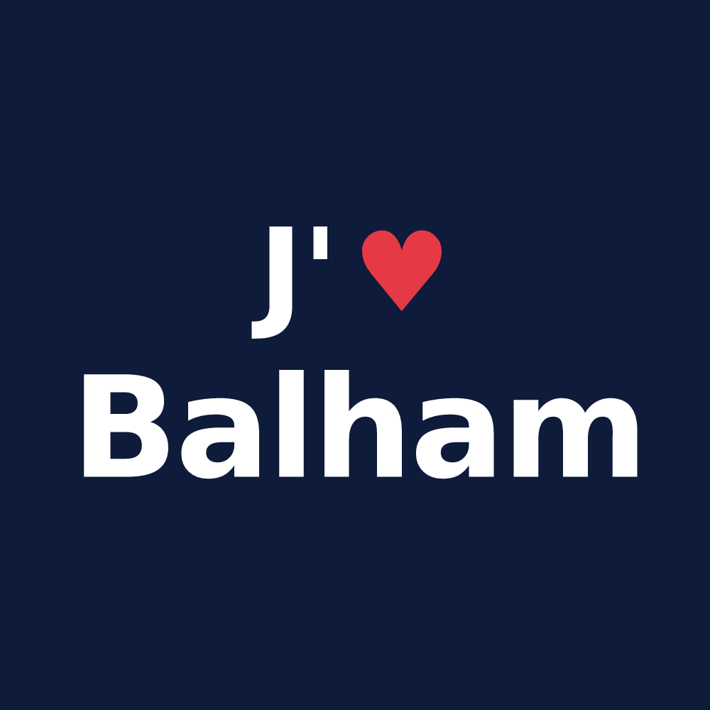 T-shirt personnalisé Balham — design J'aime Balham