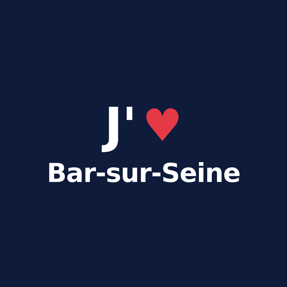 T-shirt personnalisé Bar-sur-Seine — design J'aime Bar-sur-Seine