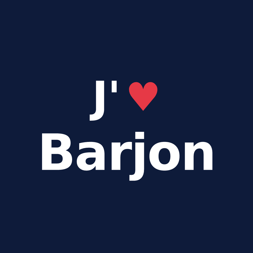 T-shirt personnalisé Barjon — design J'aime Barjon