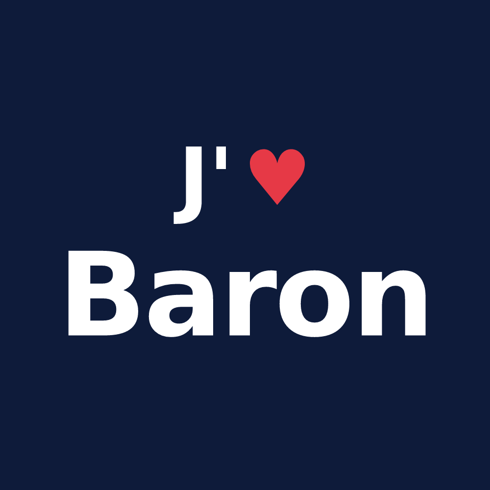 T-shirt personnalisé Baron — design « J'aime Baron » imprimé sur le t-shirt