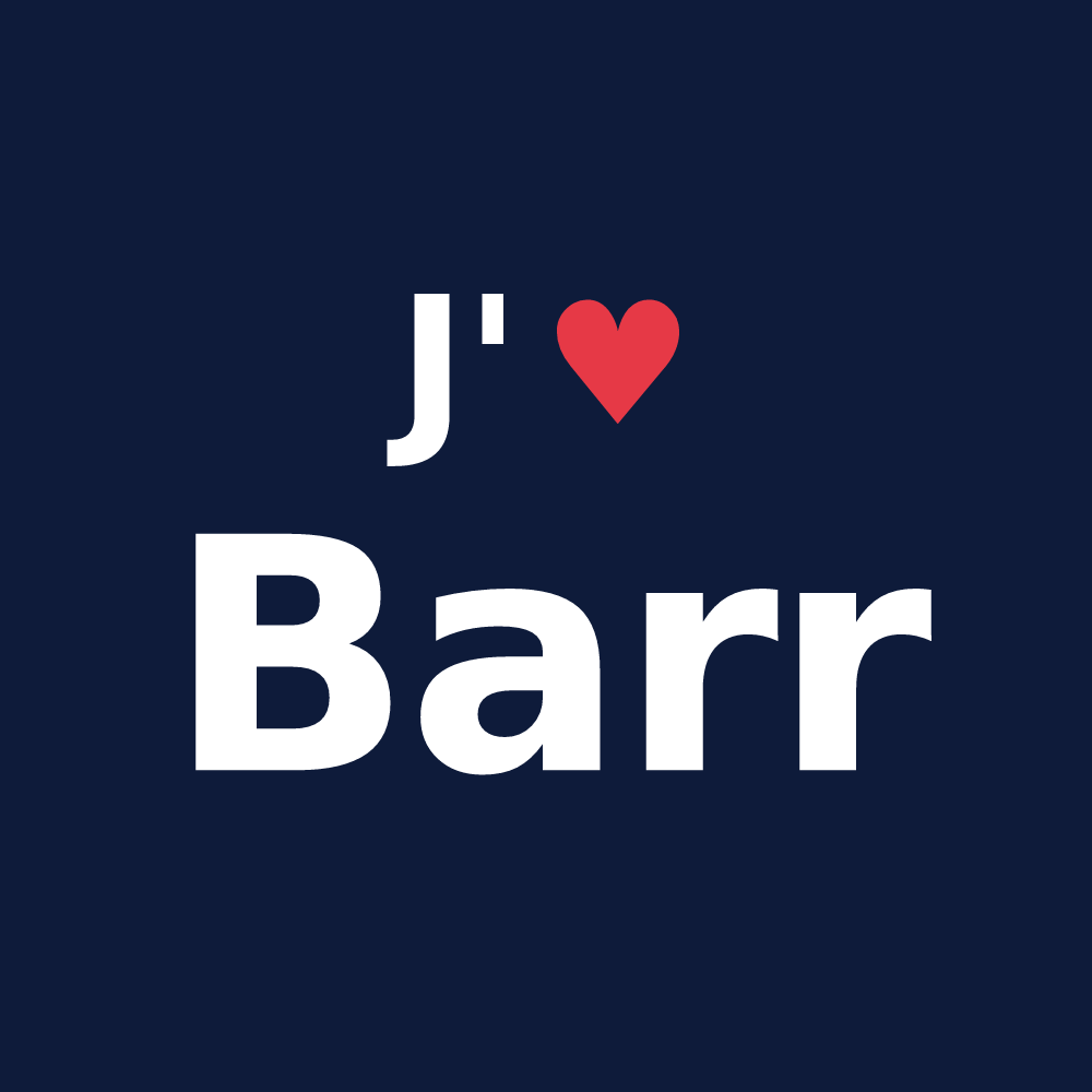 T-shirt personnalisé Barr — design J'aime Barr