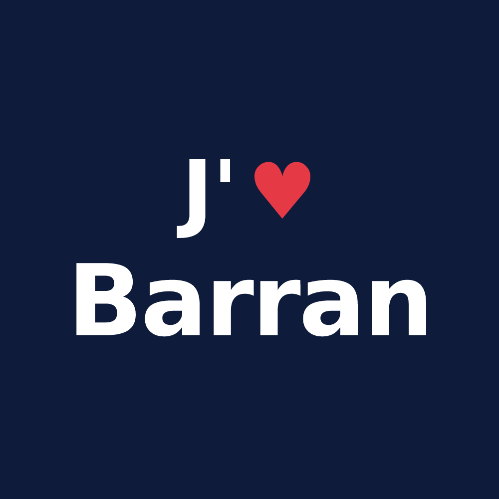 T-shirt personnalisé Barran — design J'aime Barran