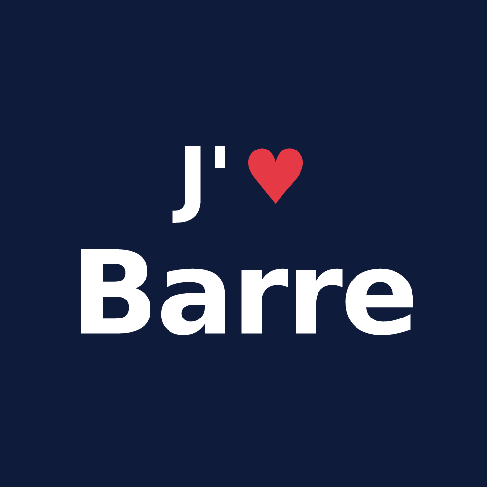 T-shirt personnalisé Barre — design J'aime Barre