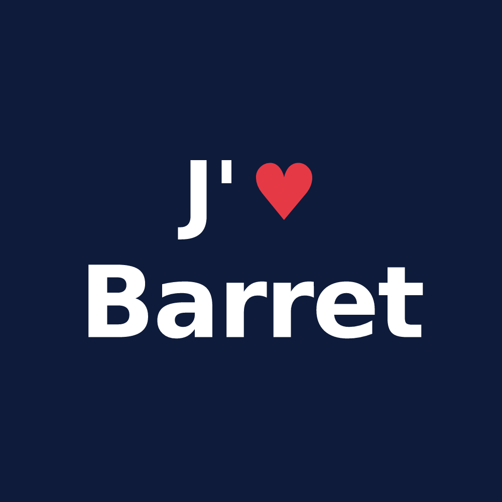T-shirt personnalisé Barret — design J'aime Barret