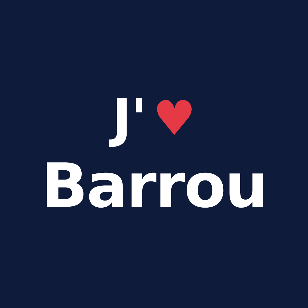 T-shirt personnalisé Barrou — design J'aime Barrou