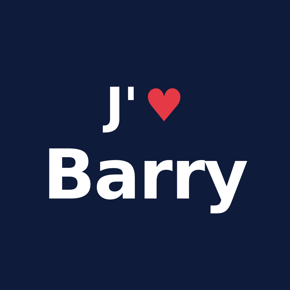 T-shirt personnalisé Barry — design J'aime Barry