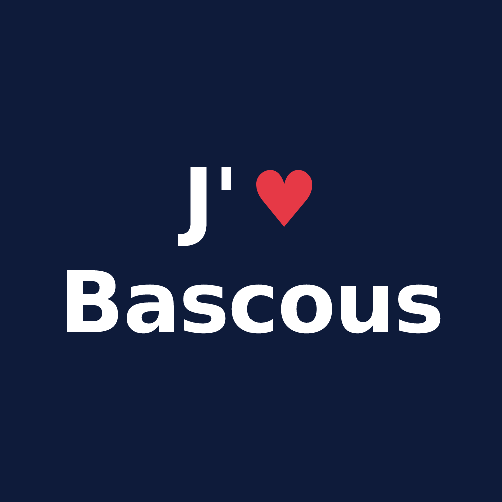 T-shirt personnalisé Bascous — design J'aime Bascous