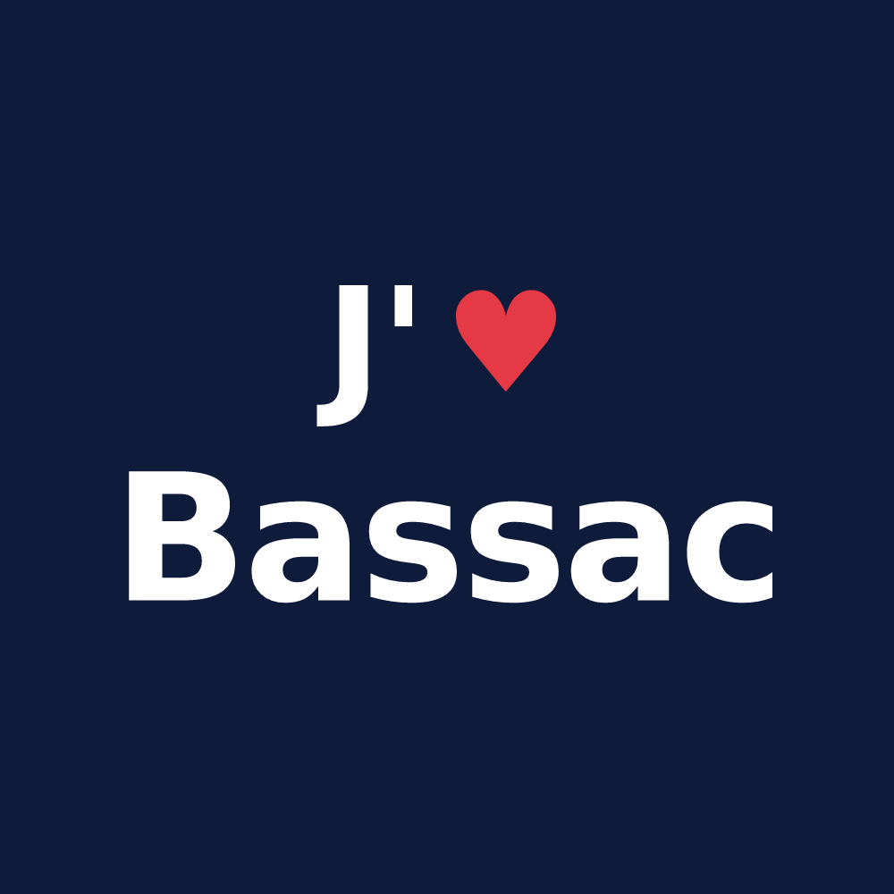 T-shirt personnalisé Bassac — design « J'aime Bassac » imprimé sur le t-shirt