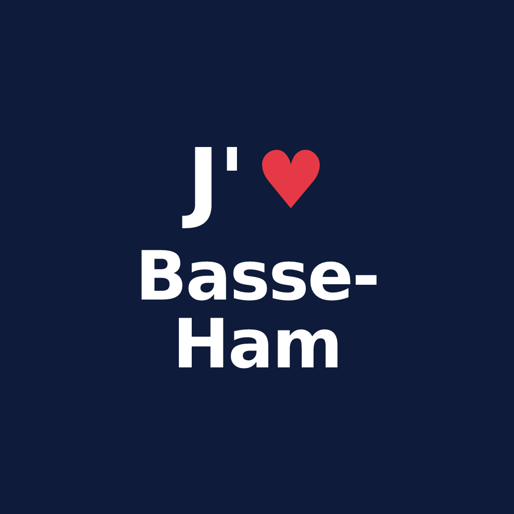 T-shirt personnalisé Basse-Ham — design J'aime Basse-Ham