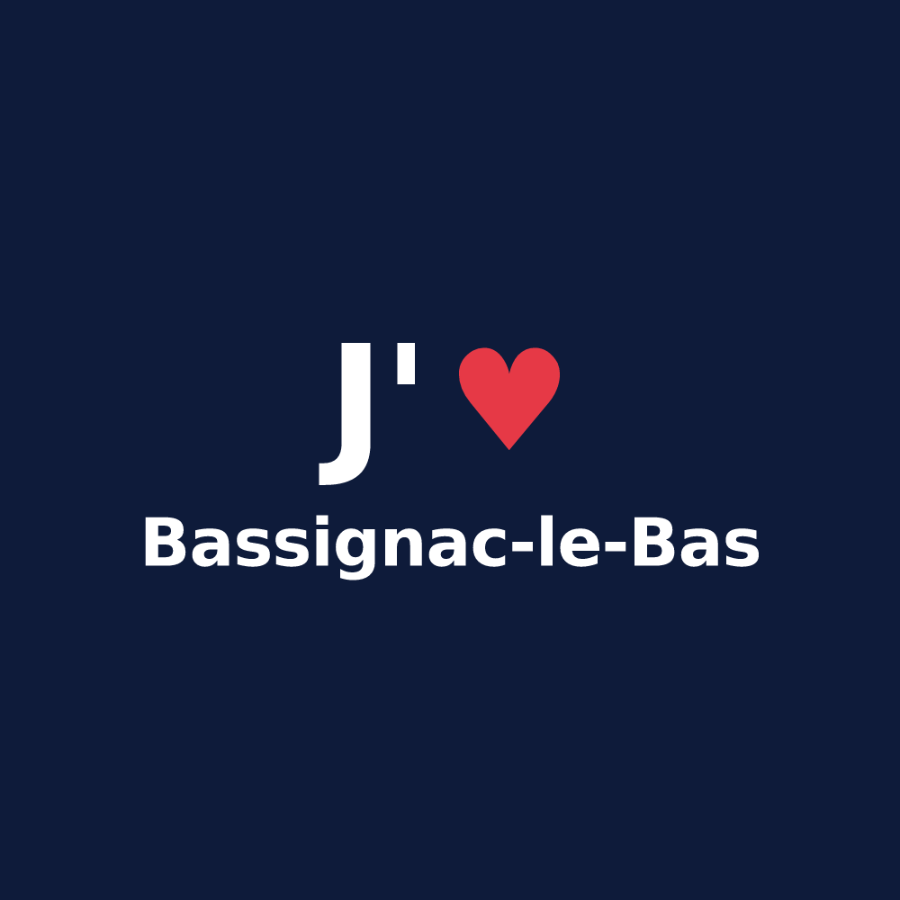 T-shirt personnalisé Bassignac-le-Bas — design J'aime Bassignac-le-Bas