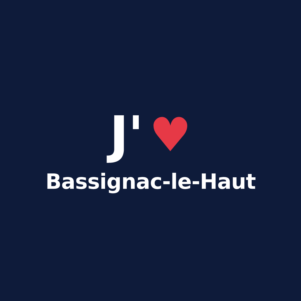 T-shirt personnalisé Bassignac-le-Haut — design J'aime Bassignac-le-Haut