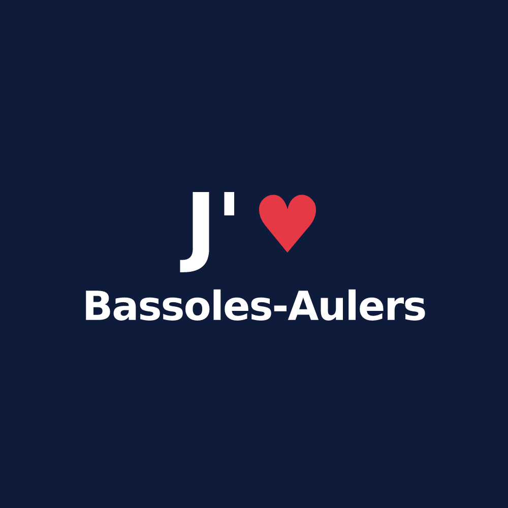 T-shirt personnalisé Bassoles-Aulers — design « J'aime Bassoles-Aulers » imprimé sur le t-shirt
