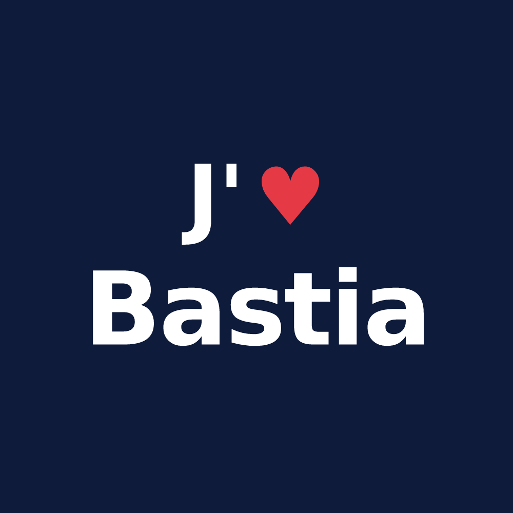 T-shirt personnalisé Bastia — design J'aime Bastia