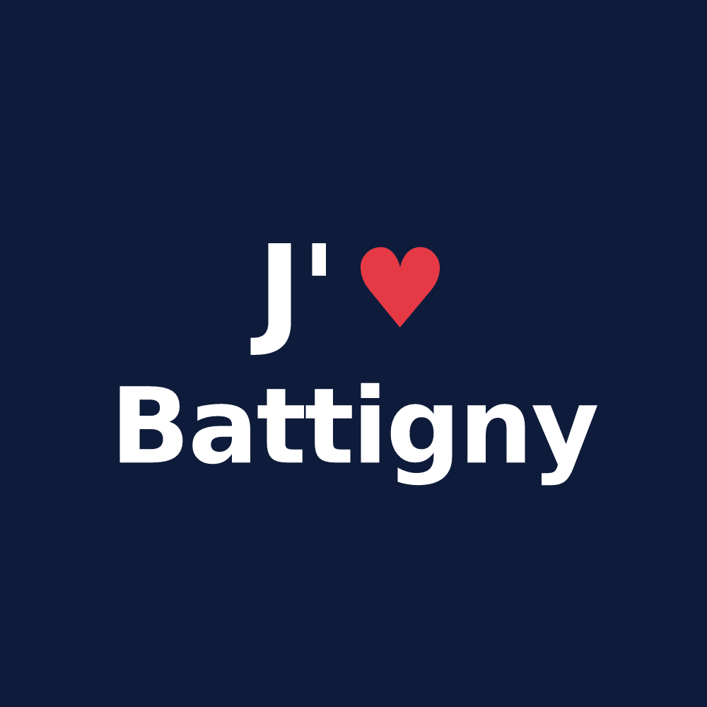 T-shirt personnalisé Battigny — design J'aime Battigny
