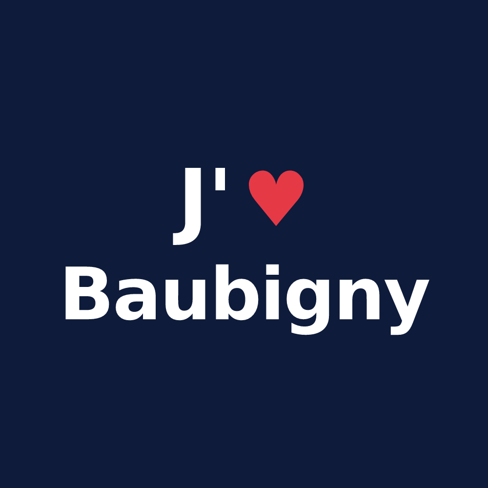 T-shirt personnalisé Baubigny — design J'aime Baubigny