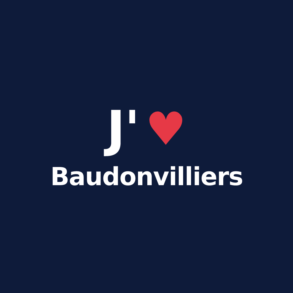 T-shirt personnalisé Baudonvilliers — design J'aime Baudonvilliers