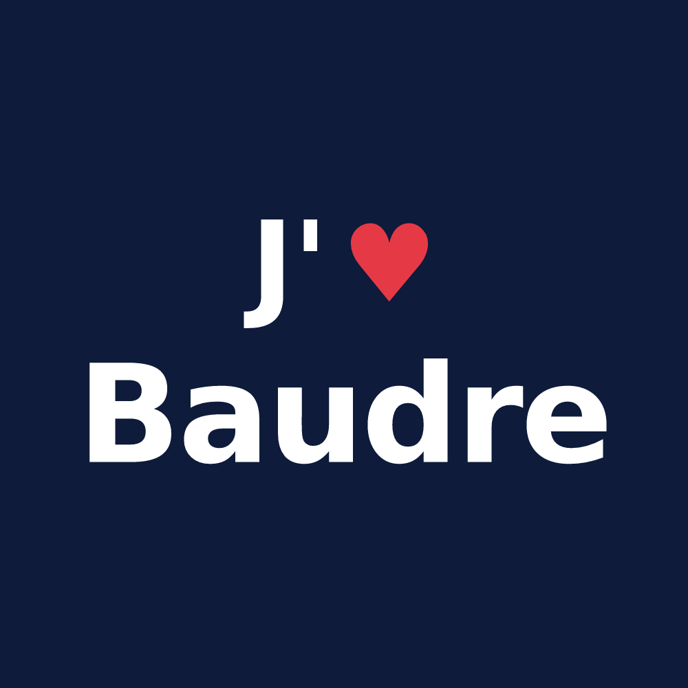 T-shirt personnalisé Baudre — design J'aime Baudre