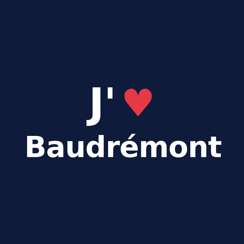 T-shirt personnalisé Baudrémont — design J'aime Baudrémont