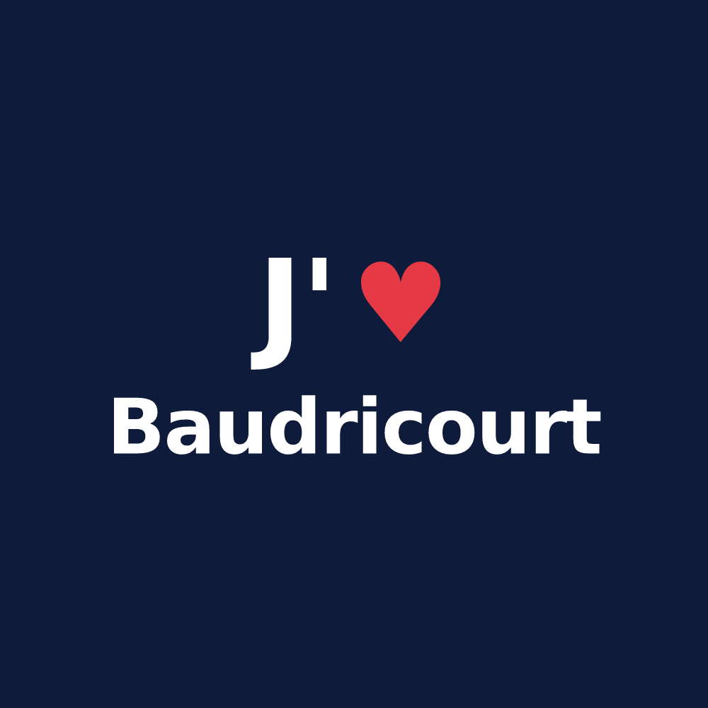 T-shirt personnalisé Baudricourt — design J'aime Baudricourt