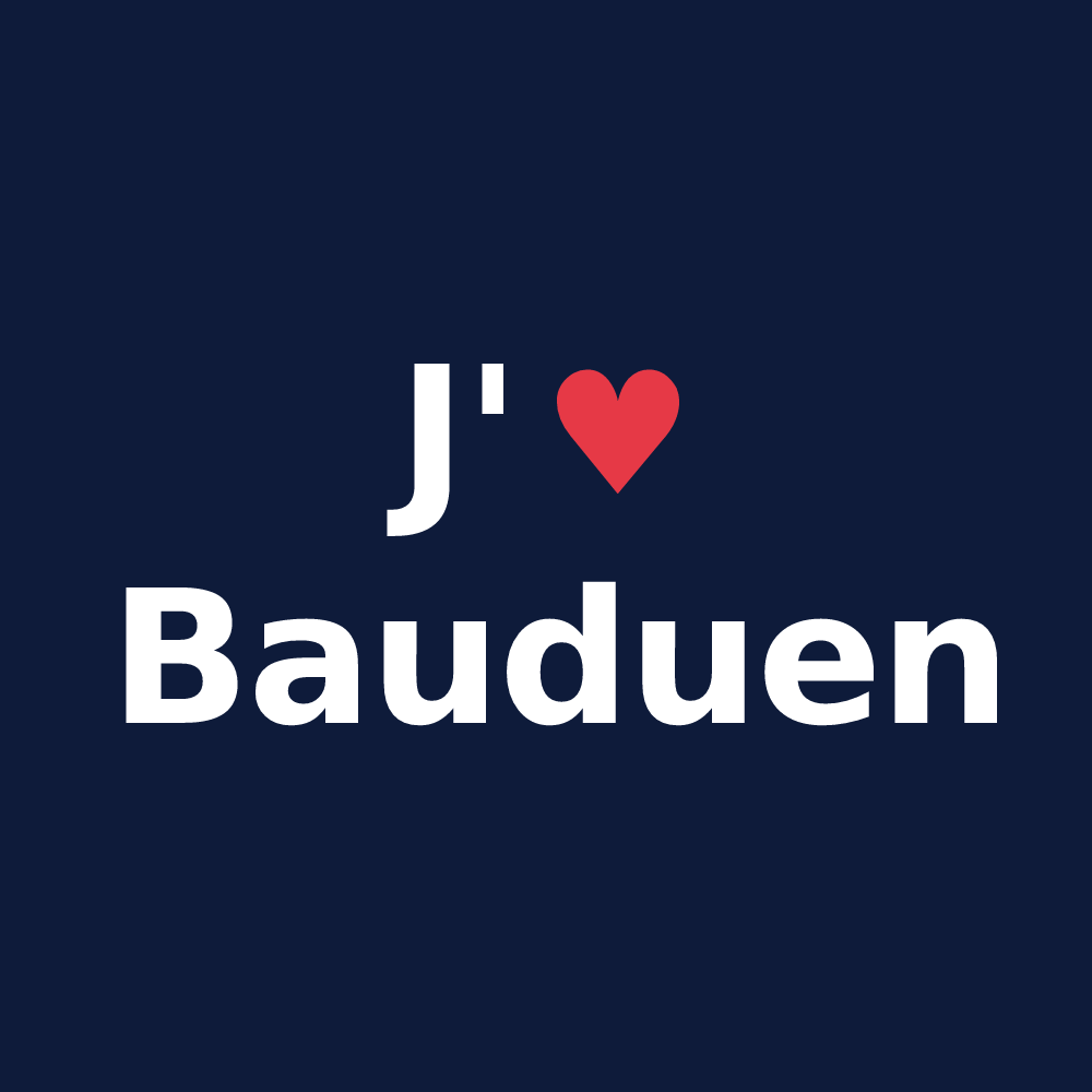 T-shirt personnalisé Bauduen — design J'aime Bauduen