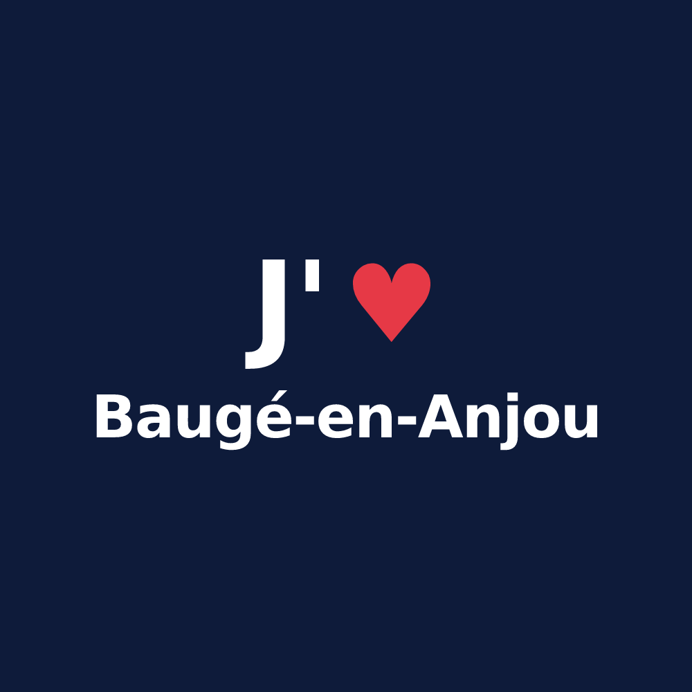 T-shirt personnalisé Baugé-en-Anjou — design J'aime Baugé-en-Anjou