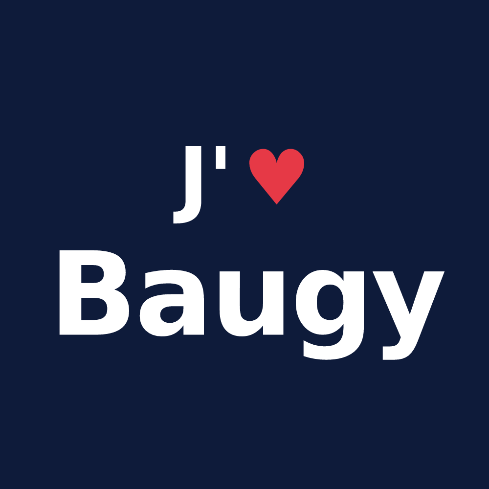 T-shirt personnalisé Baugy — design J'aime Baugy