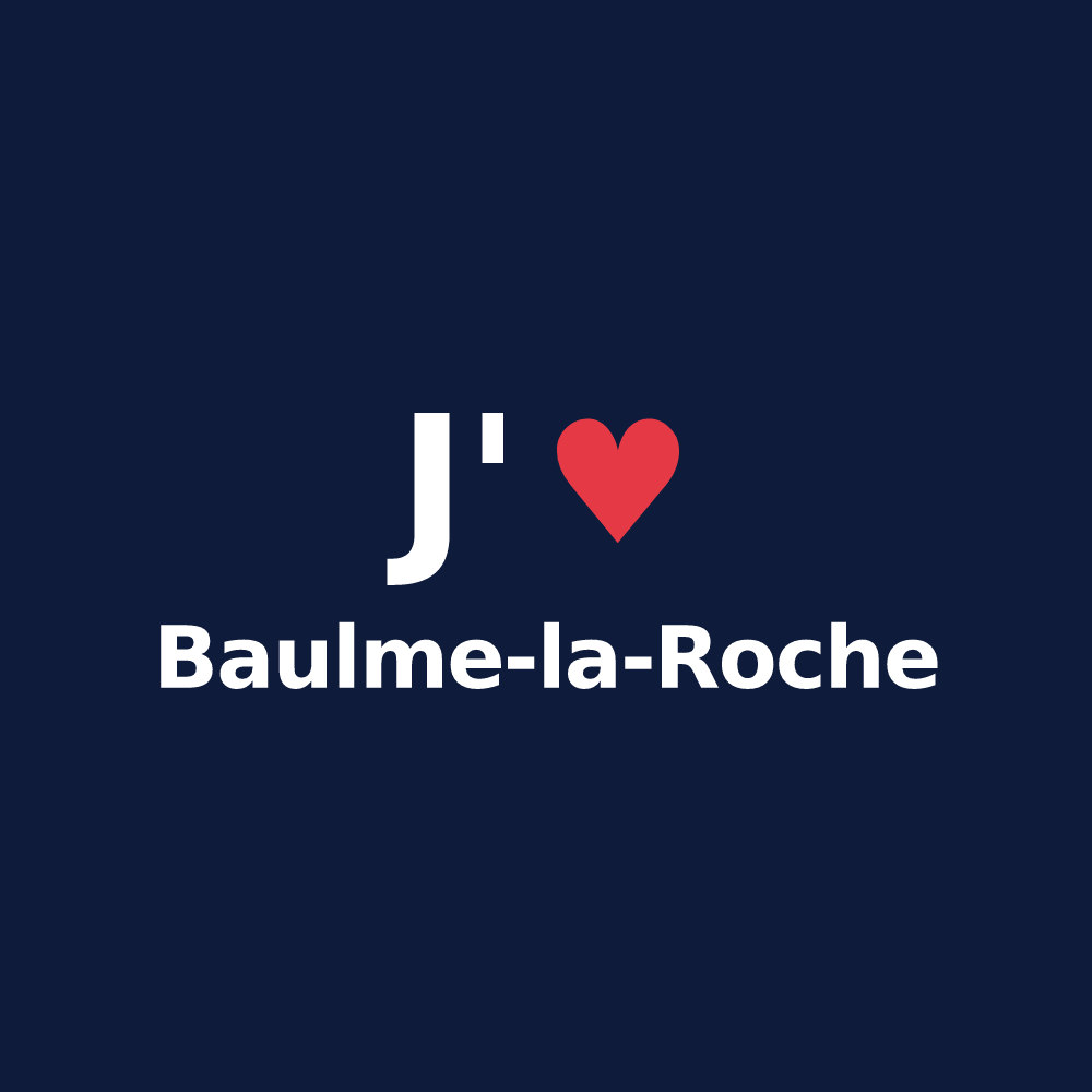 T-shirt personnalisé Baulme-la-Roche — design J'aime Baulme-la-Roche