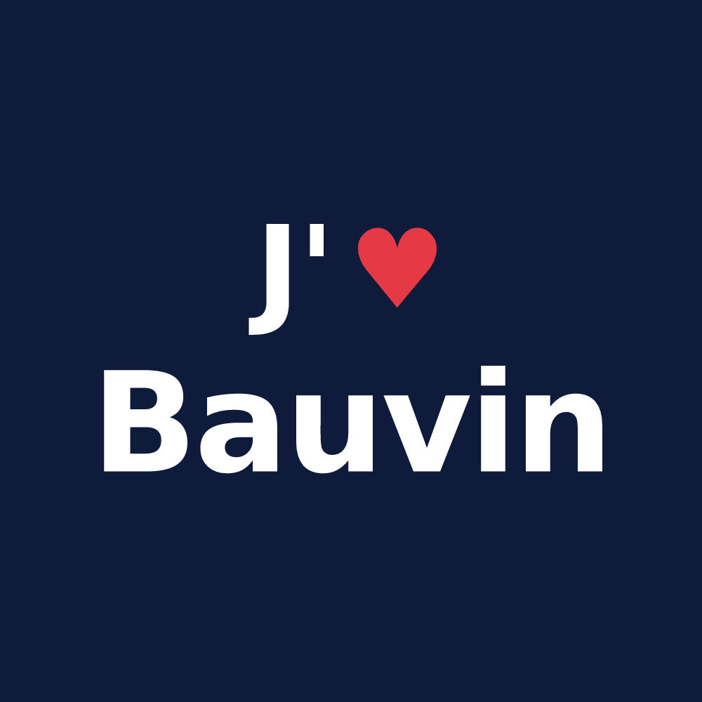 T-shirt personnalisé Bauvin — design J'aime Bauvin