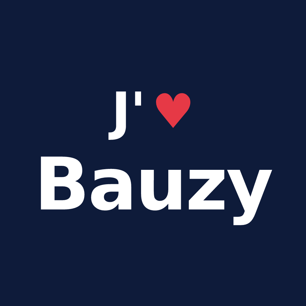 T-shirt personnalisé Bauzy — design J'aime Bauzy
