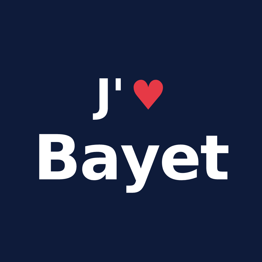 T-shirt personnalisé Bayet — design J'aime Bayet