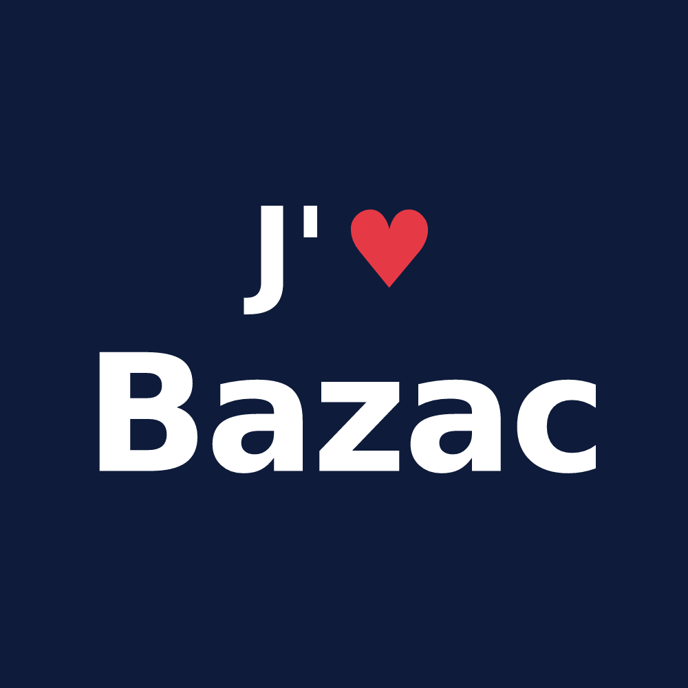 T-shirt personnalisé Bazac — design J'aime Bazac