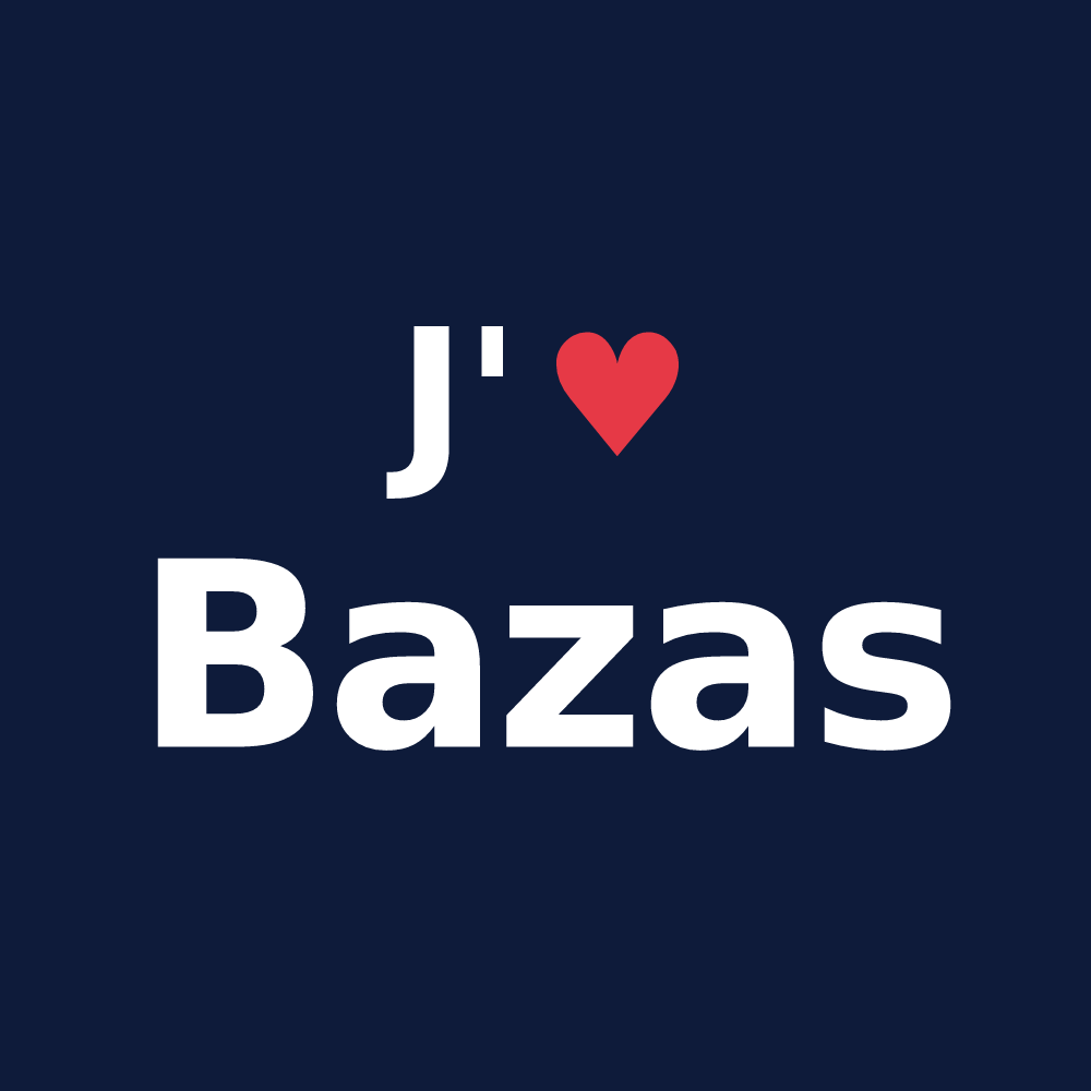 T-shirt personnalisé Bazas — design J'aime Bazas