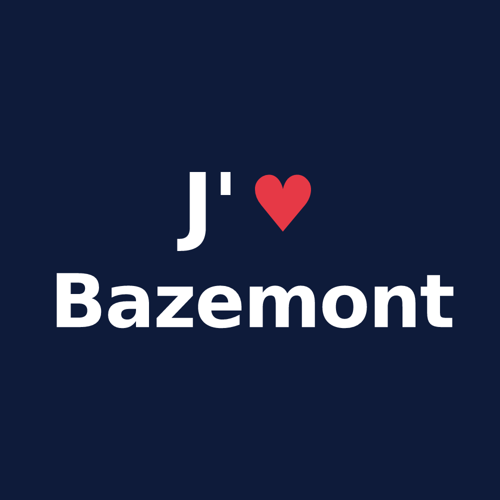 T-shirt personnalisé Bazemont — design J'aime Bazemont