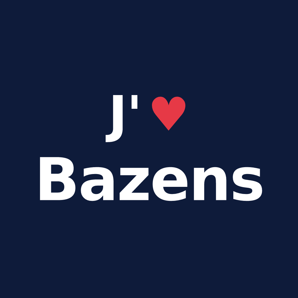 T-shirt personnalisé Bazens — design J'aime Bazens