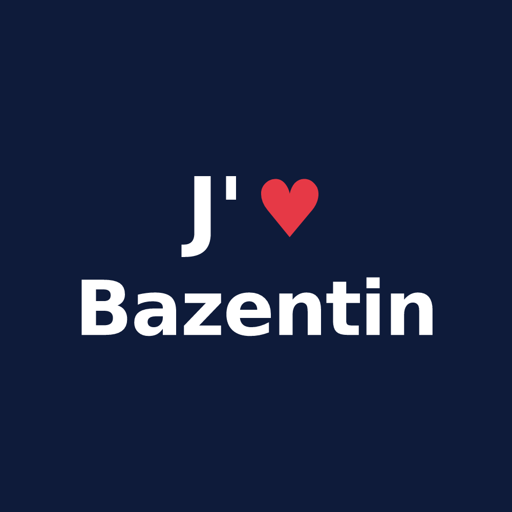 T-shirt personnalisé Bazentin — design J'aime Bazentin