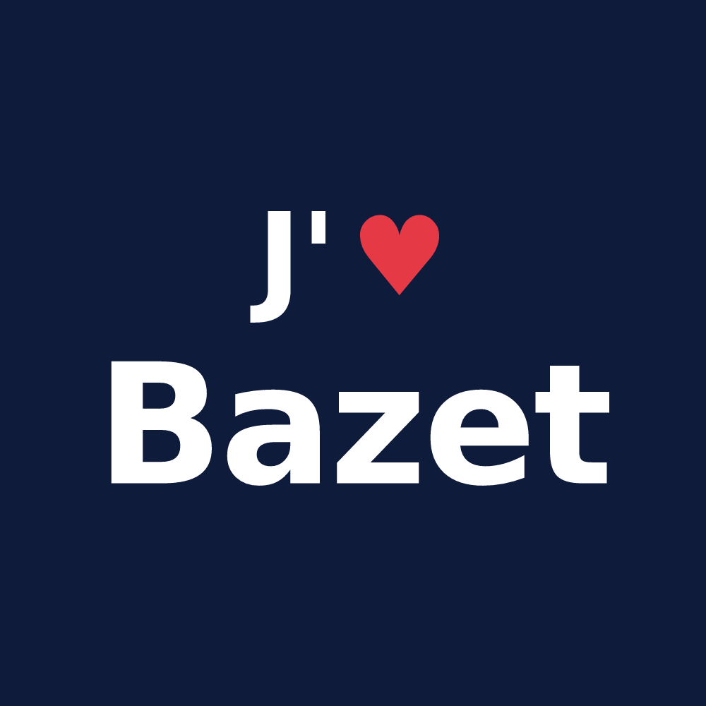 T-shirt personnalisé Bazet — design J'aime Bazet