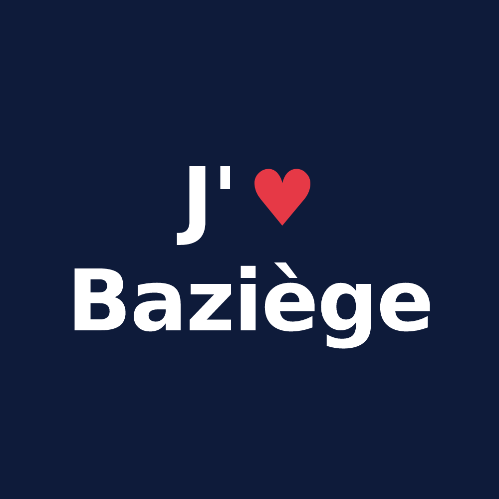 T-shirt personnalisé Baziège — design J'aime Baziège