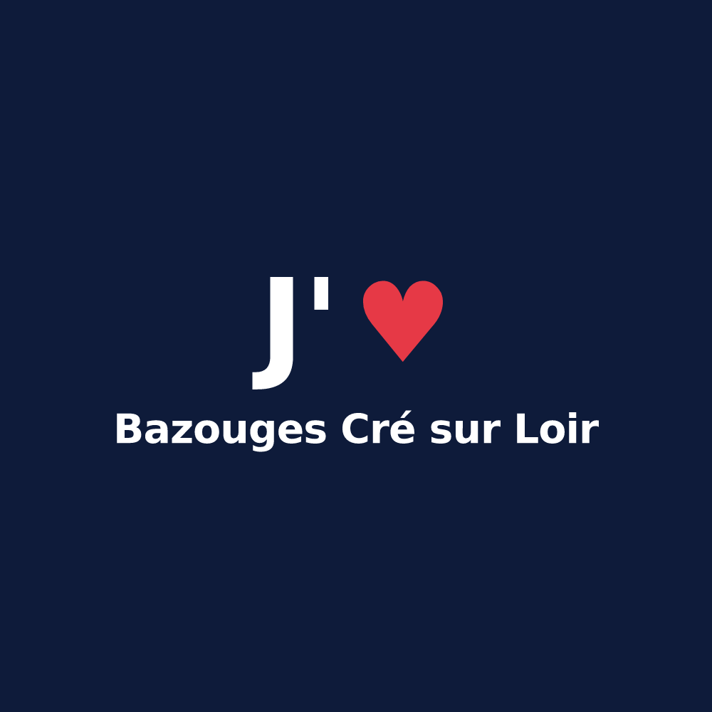 T-shirt personnalisé Bazouges Cré sur Loir — design J'aime Bazouges Cré sur Loir