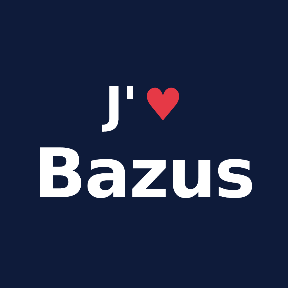 T-shirt personnalisé Bazus — design J'aime Bazus