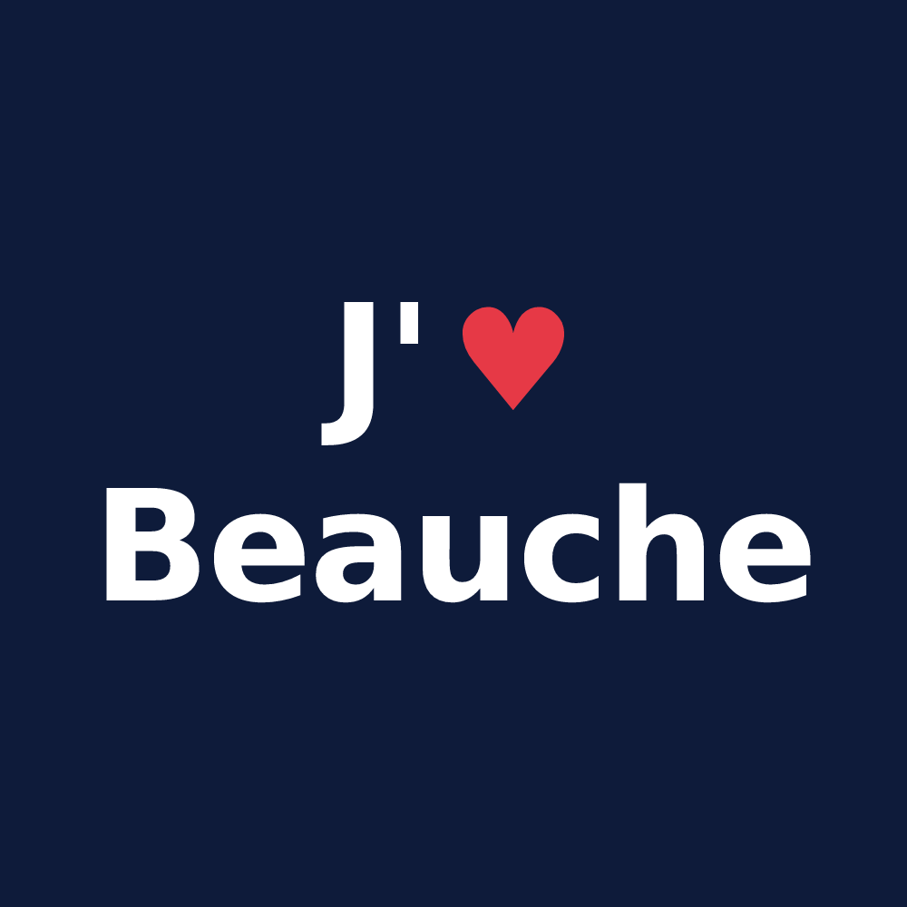 T-shirt personnalisé Beauche — design J'aime Beauche