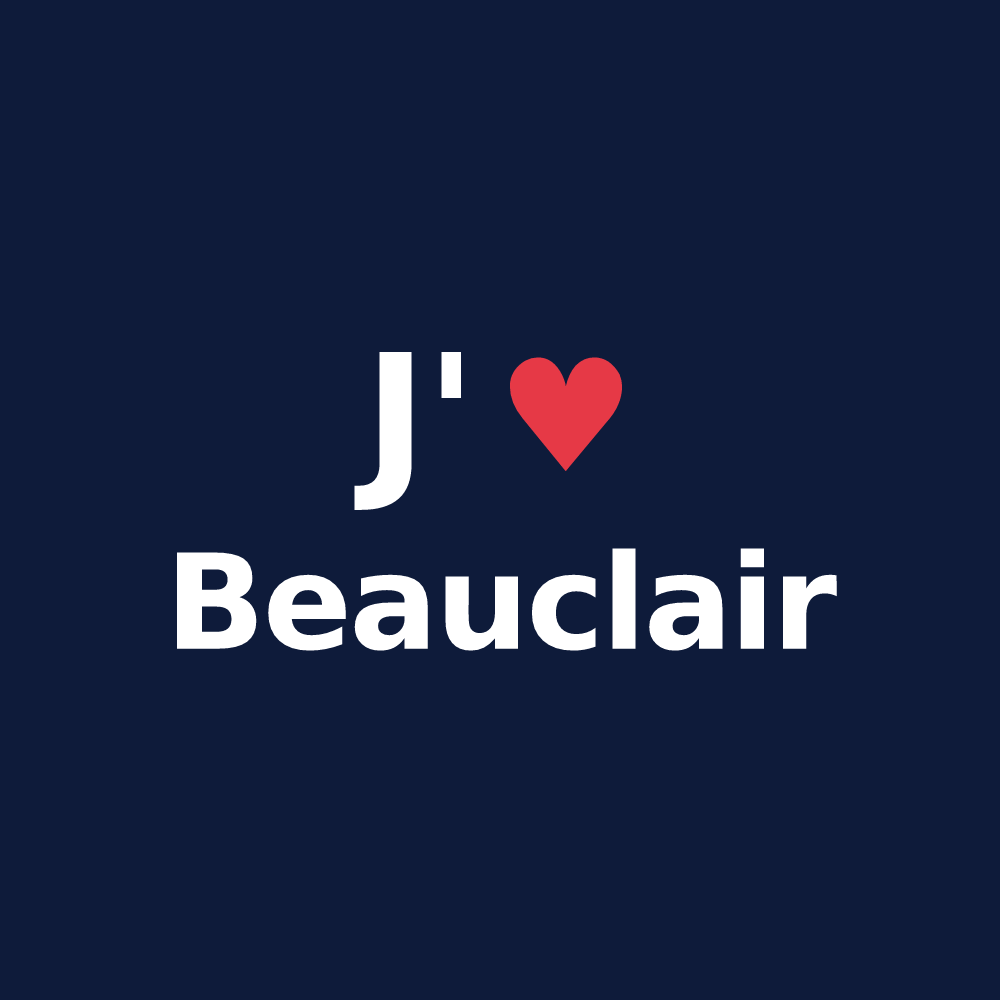 T-shirt personnalisé Beauclair — design J'aime Beauclair