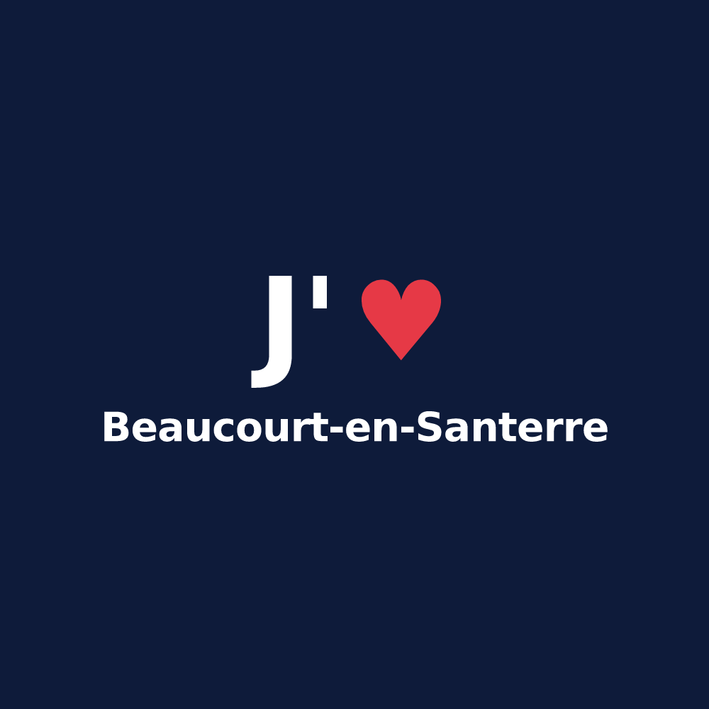 T-shirt personnalisé Beaucourt-en-Santerre — design J'aime Beaucourt-en-Santerre