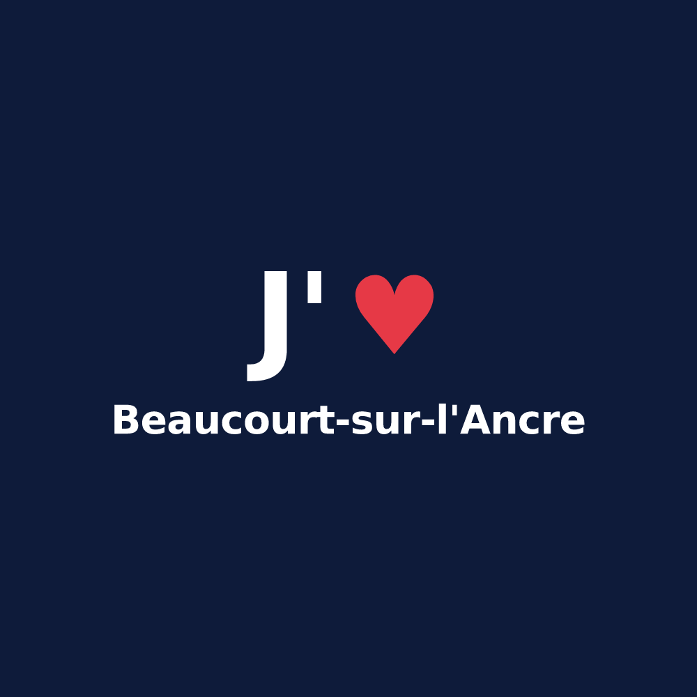 T-shirt personnalisé Beaucourt-sur-l'Ancre — design J'aime Beaucourt-sur-l'Ancre